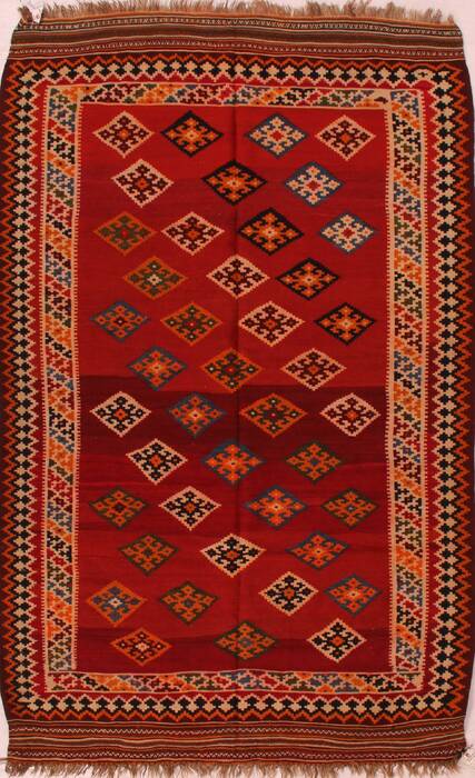 Turkman Red Flat Woven 58 X 89  Area Rug 400-16531 Image 0
