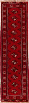 Persian Bokhara Red Runner 6 to 9 ft Wool Carpet 16534