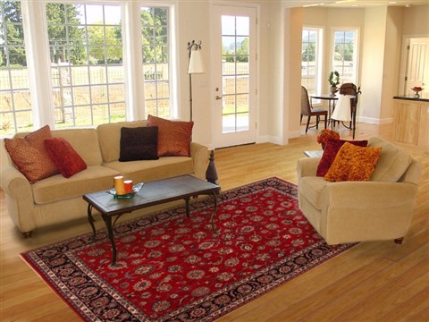 Mashad Red Hand Knotted 82 X 114  Area Rug 400-16544 Image 4