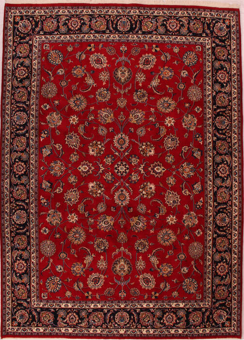 Mashad Red Hand Knotted 82 X 114  Area Rug 400-16544 Image 0