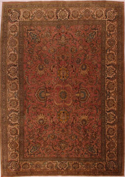 Persian Tabriz Purple Rectangle 8x11 ft Wool Carpet 16548