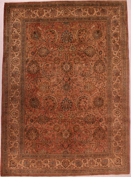 Persian Tabriz Purple Rectangle 8x11 ft Wool Carpet 16549