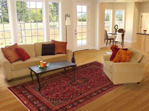 Mashad Red Hand Knotted 80 X 113  Area Rug 400-16550 Image 4