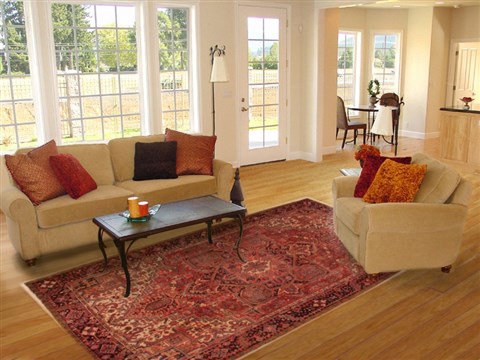 Heriz Red Hand Knotted 82 X 115  Area Rug 400-16552 Image 4