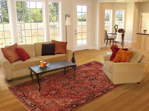 Heriz Red Hand Knotted 79 X 110  Area Rug 400-16554 Image 4