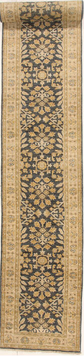 Pishavar Grey Runner Hand Knotted 28 X 202  Area Rug 250-16556 Image 0