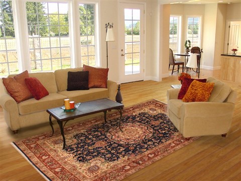 Tabriz Blue Hand Knotted 84 X 113  Area Rug 400-16570 Image 4