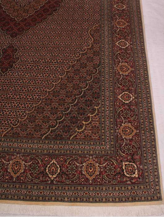 Tabriz Brown Hand Knotted 69 X 105  Area Rug 400-16578 Image 11