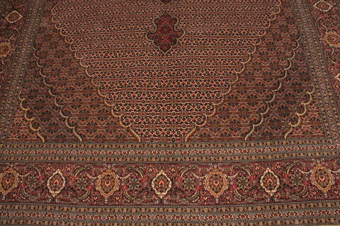 Tabriz Brown Hand Knotted 69 X 105  Area Rug 400-16578 Image 12