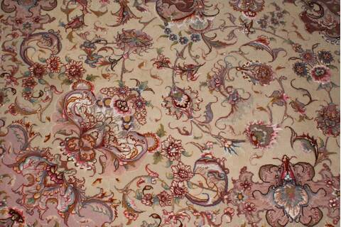 Tabriz Beige Hand Knotted 67 X 100  Area Rug 400-16581 Image 14