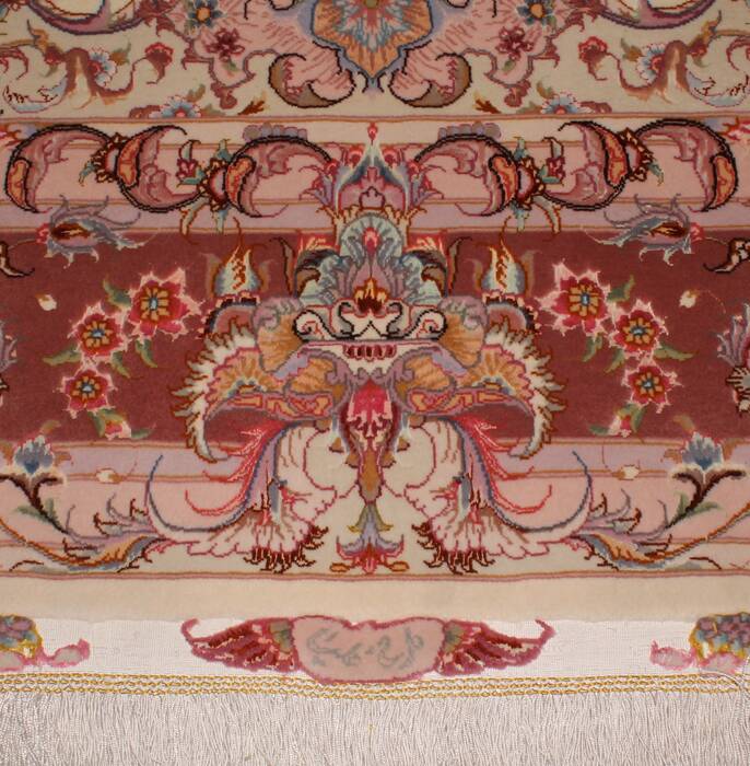 Tabriz Beige Hand Knotted 67 X 100  Area Rug 400-16581 Image 6
