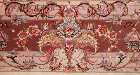 Tabriz Beige Hand Knotted 67 X 100  Area Rug 400-16581 Image 10
