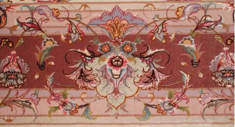 Tabriz Beige Hand Knotted 67 X 100  Area Rug 400-16581 Image 11