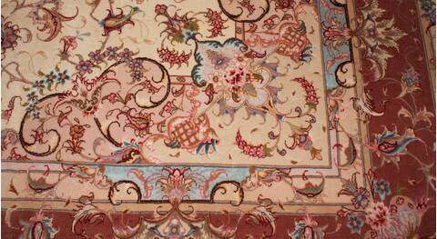 Tabriz Beige Hand Knotted 70 X 101  Area Rug 400-16583 Image 12