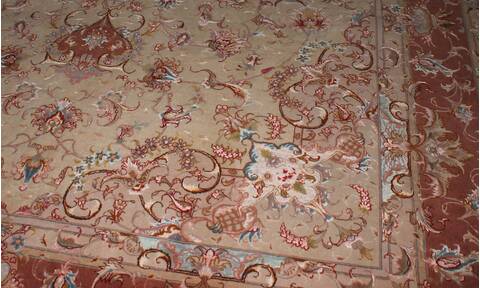 Tabriz Beige Hand Knotted 70 X 101  Area Rug 400-16583 Image 17