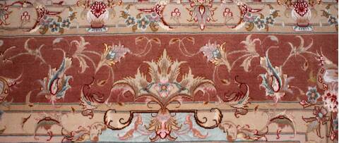 Tabriz Beige Hand Knotted 70 X 101  Area Rug 400-16583 Image 10