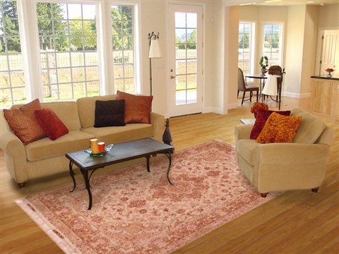 Tabriz Beige Hand Knotted 71 X 101  Area Rug 400-16584 Image 4