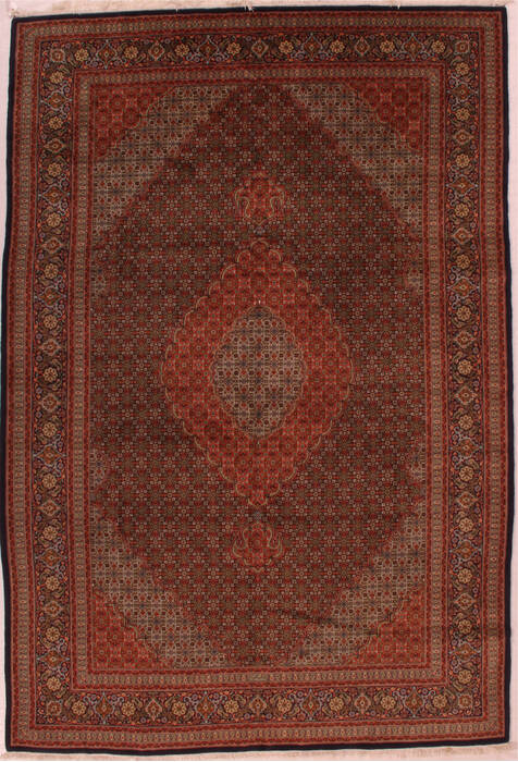Tabriz Black Hand Knotted 69 X 910  Area Rug 400-16586 Image 0