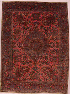 Persian Kerman Purple Rectangle 8x11 ft Wool Carpet 16590