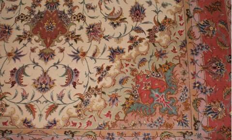 Tabriz White Hand Knotted 50 X 611  Area Rug 400-16609 Image 12