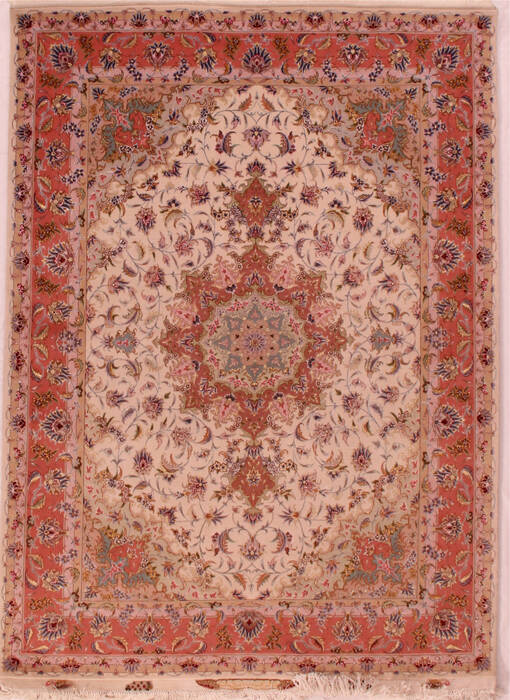 Tabriz White Hand Knotted 50 X 611  Area Rug 400-16609 Image 0