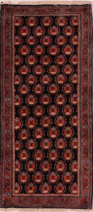 Bidjar Blue Runner Hand Knotted 29 X 63  Area Rug 400-16610 Image 0