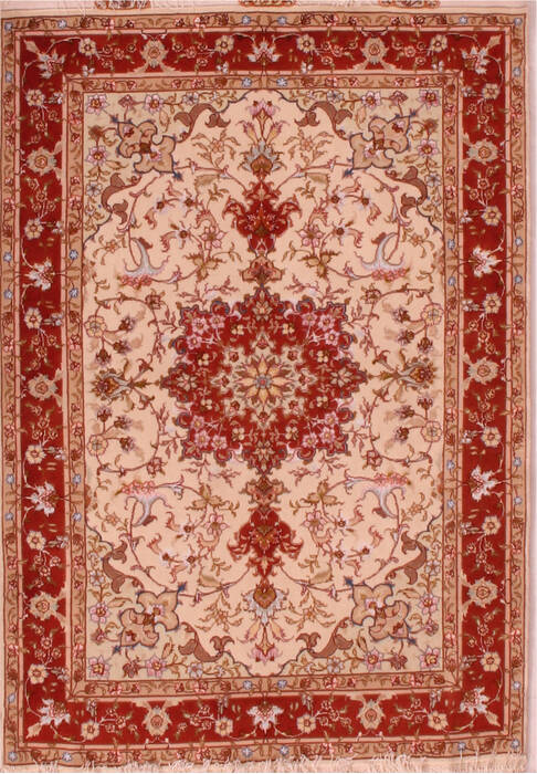 Tabriz White Hand Knotted 30 X 50  Area Rug 400-16615 Image 0