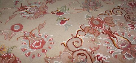 Tabriz White Oval Hand Knotted 65 X 910  Area Rug 400-16625 Image 8