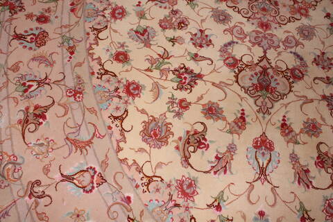 Tabriz White Oval Hand Knotted 65 X 910  Area Rug 400-16625 Image 10