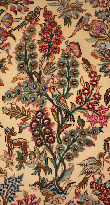 Qum Beige Hand Knotted 37 X 53  Area Rug 400-16633 Image 5