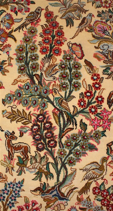 Qum Beige Hand Knotted 37 X 53  Area Rug 400-16633 Image 17