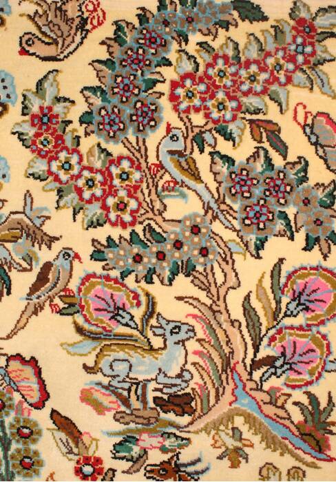Qum Beige Hand Knotted 37 X 53  Area Rug 400-16633 Image 4