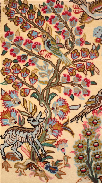 Qum Beige Hand Knotted 37 X 53  Area Rug 400-16633 Image 19