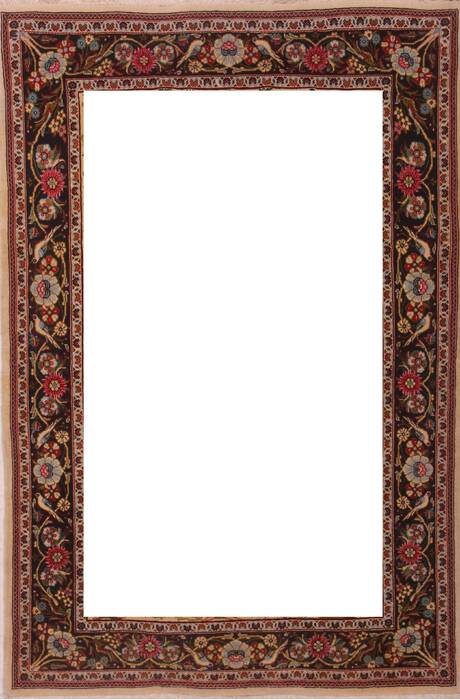 Qum Beige Hand Knotted 37 X 53  Area Rug 400-16633 Image 1