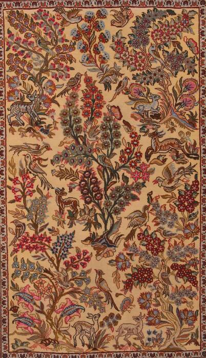 Qum Beige Hand Knotted 37 X 53  Area Rug 400-16633 Image 8