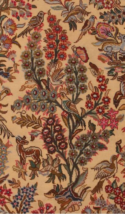 Qum Beige Hand Knotted 37 X 53  Area Rug 400-16633 Image 9