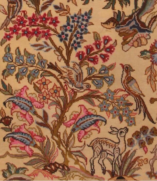 Qum Beige Hand Knotted 37 X 53  Area Rug 400-16633 Image 10