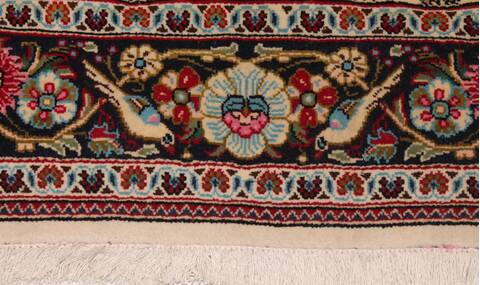 Qum Beige Hand Knotted 37 X 53  Area Rug 400-16633 Image 12
