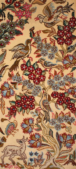 Qum Beige Hand Knotted 37 X 53  Area Rug 400-16633 Image 15