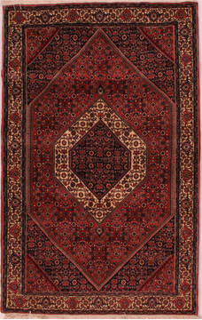 Persian Bidjar Red Rectangle 4x6 ft Wool Carpet 16644