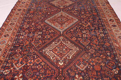 Qashqai Blue Hand Knotted 75 X 109  Area Rug 400-16685 Image 8