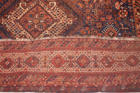 Qashqai Blue Hand Knotted 75 X 109  Area Rug 400-16685 Image 9
