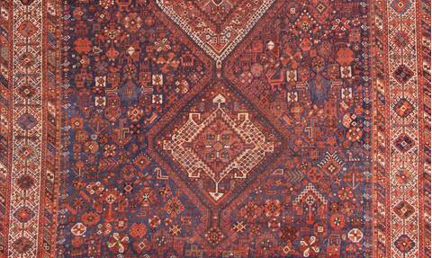 Qashqai Blue Hand Knotted 75 X 109  Area Rug 400-16685 Image 16