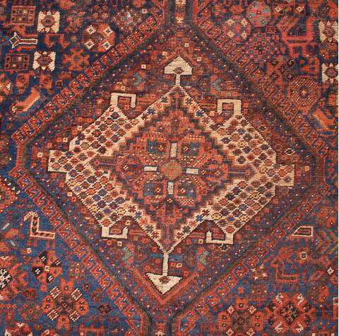 Qashqai Blue Hand Knotted 75 X 109  Area Rug 400-16685 Image 4