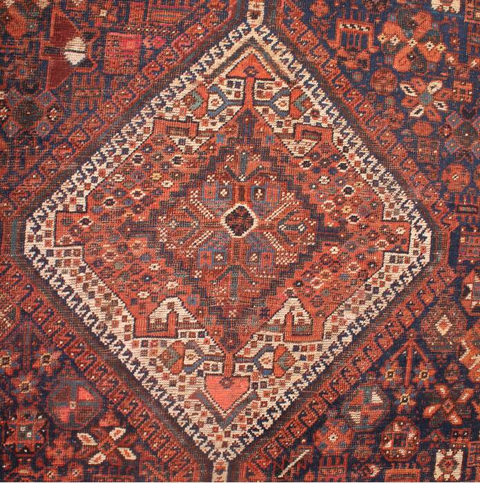 Qashqai Blue Hand Knotted 75 X 109  Area Rug 400-16685 Image 5