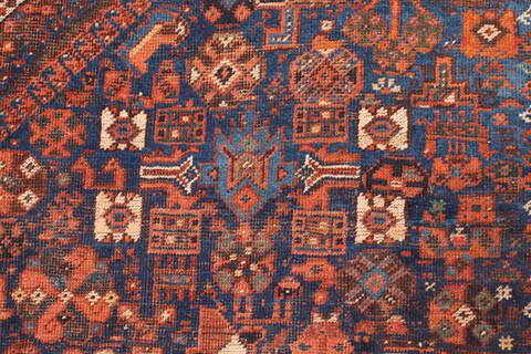 Qashqai Blue Hand Knotted 75 X 109  Area Rug 400-16685 Image 6