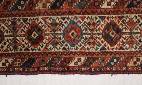 Qashqai Blue Hand Knotted 75 X 109  Area Rug 400-16685 Image 7