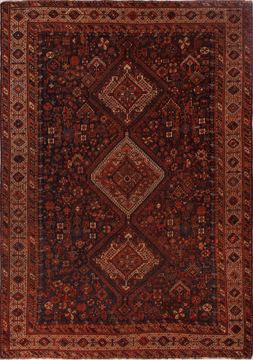 Qashqai Blue Hand Knotted 75 X 109  Area Rug 400-16685 Image 0