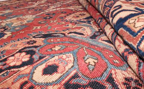 Heriz Red Hand Knotted 75 X 107  Area Rug 400-16686 Image 3