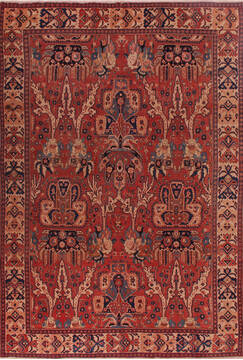 Persian Heriz Red Rectangle 7x10 ft Wool Carpet 16686